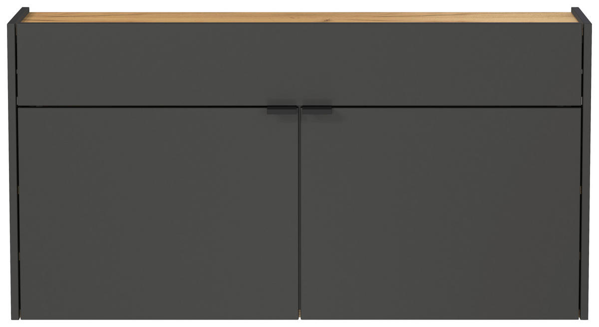 Mehrzweckschrank 1398-549 Graphit Optik Eiche Navarra Nachbildung B/H/T: ca. 110x57x22 cm 1398-549 - Eiche/Graphit (110,00/57,00/22,00cm) - Germania