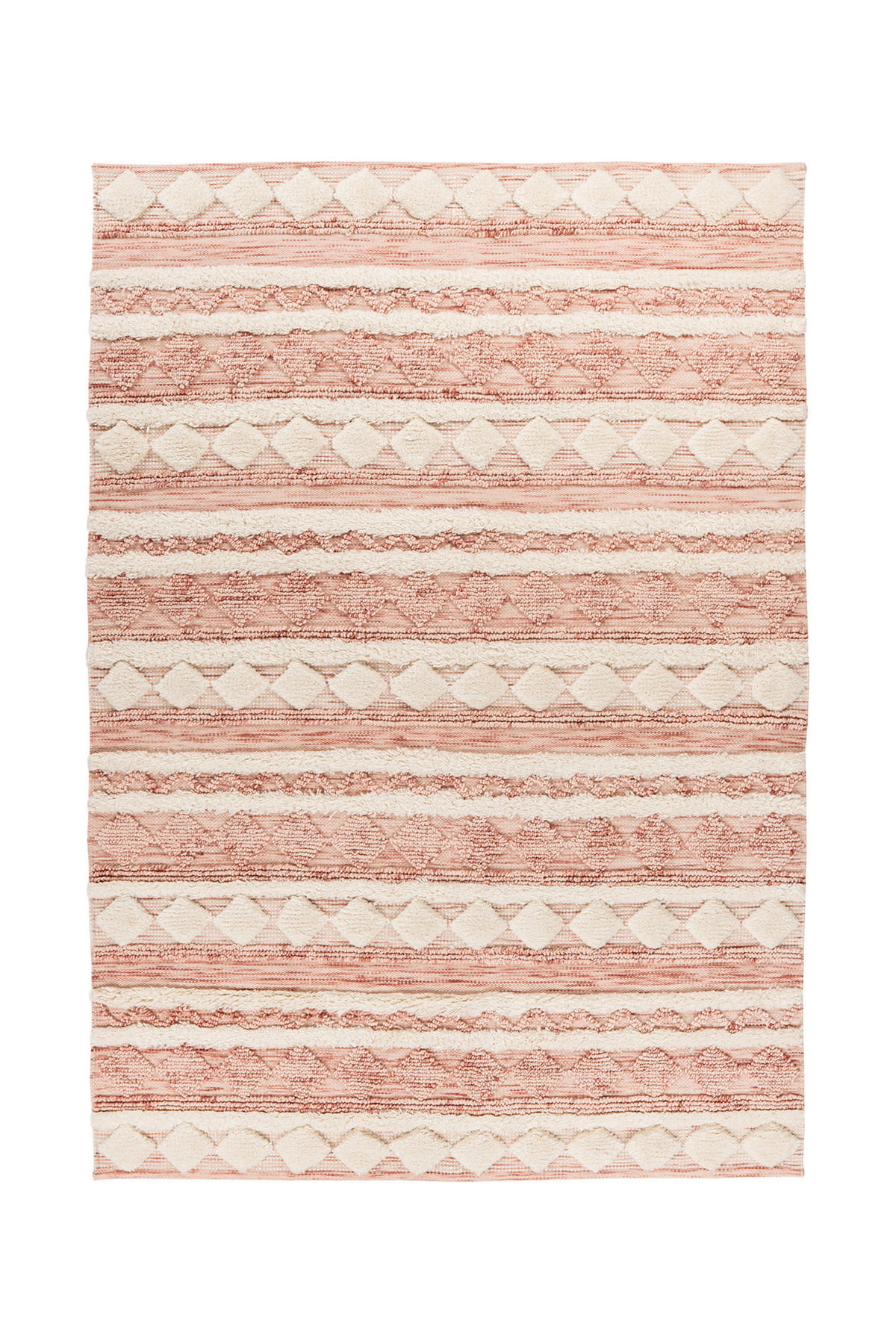 360Living Teppich Bohist creme B/L: ca. 80x150 cm Bohist - creme/rosa (80,00/150,00cm) - 360Living