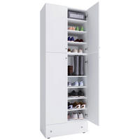 Schuhschrank Lona weiß B/H/T: ca. 70x200x39 cm Lona - weiß (70,00/200,00/39,00cm) - VCM Möbel