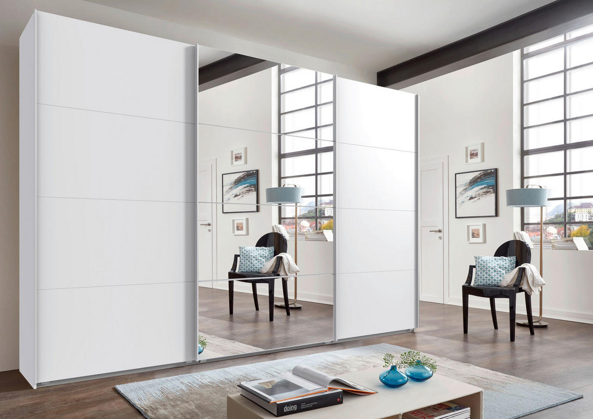 Schwebetürenschrank Norderstedt weiß B/H/T: ca. 360x236x64 cm Norderstedt - weiß (360,00/236,00/64,00cm)