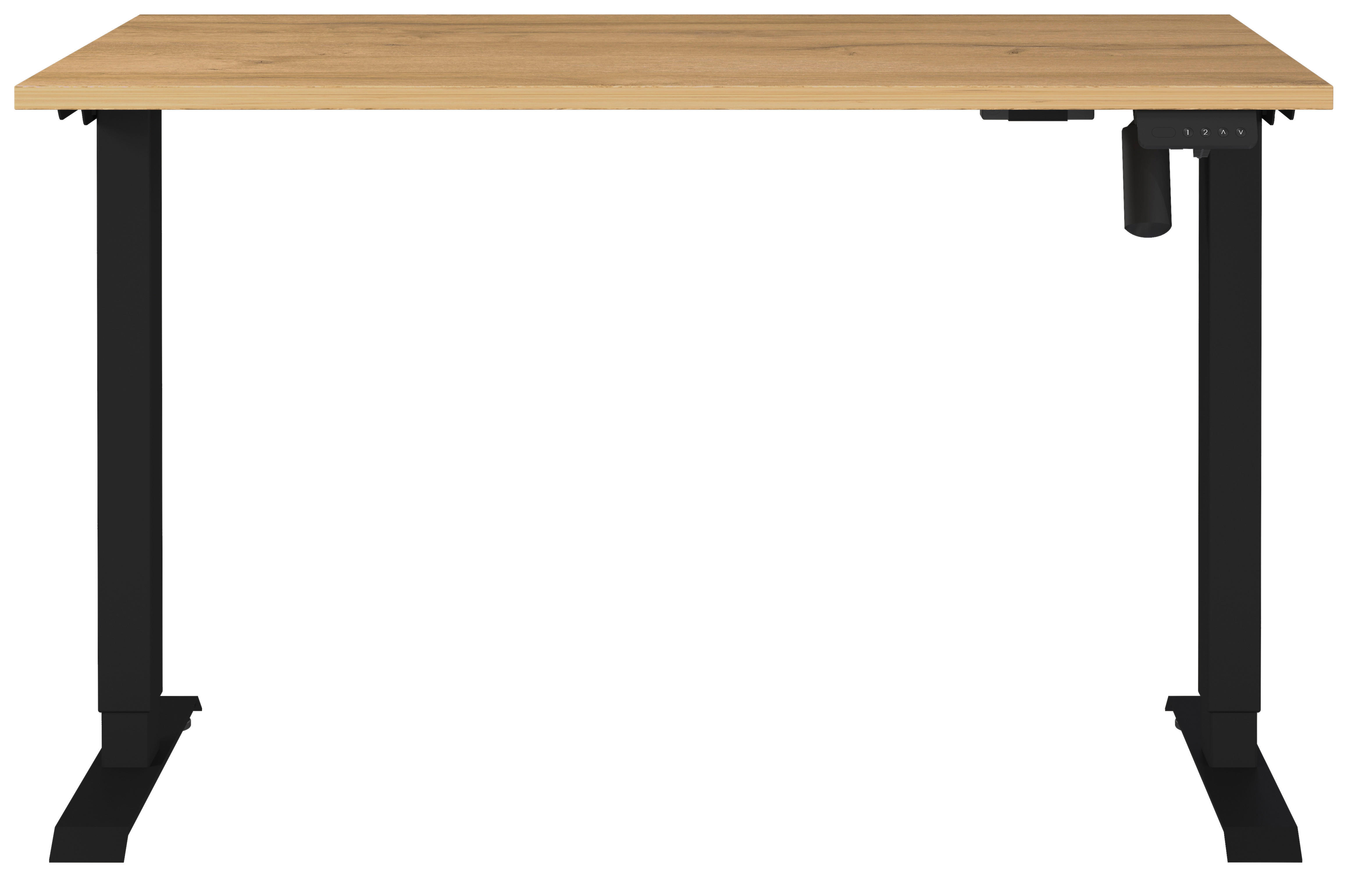 Schreibtisch 8022-582 Eiche Grand-Son Nachbildung schwarz B/H/T: ca. 120x118x80 cm 8022-582 - Eiche/schwarz (120,00/118,00/80,00cm) - Germania