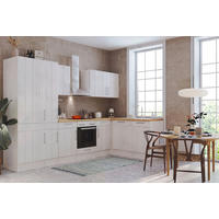 Respekta Winkelküche BERPL310LHWC weiß Lärche Nachbildung B/H/T: ca. 310x211x172 cm BERPL310LHWC - weiß (310,00/211,00/172,00cm) - Respekta