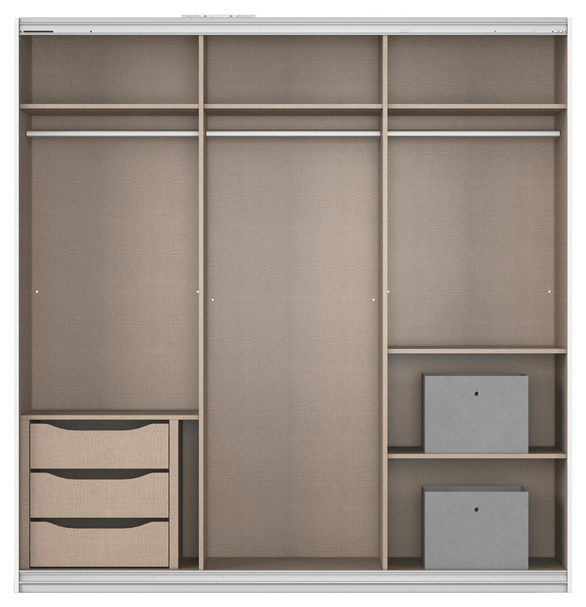 Kleiderschrank Kulmbach Alpinweiß B/H/T: ca. 203x210x62 cm Kulmbach - Alpinweiß/Alu (203,00/210,00/62,00cm)