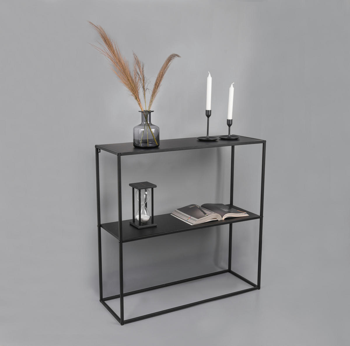 Konsolentisch Chloe schwarz Metall B/H/T: ca. 80x80x27 cm Chloe - schwarz (80,00/80,00/27,00cm)