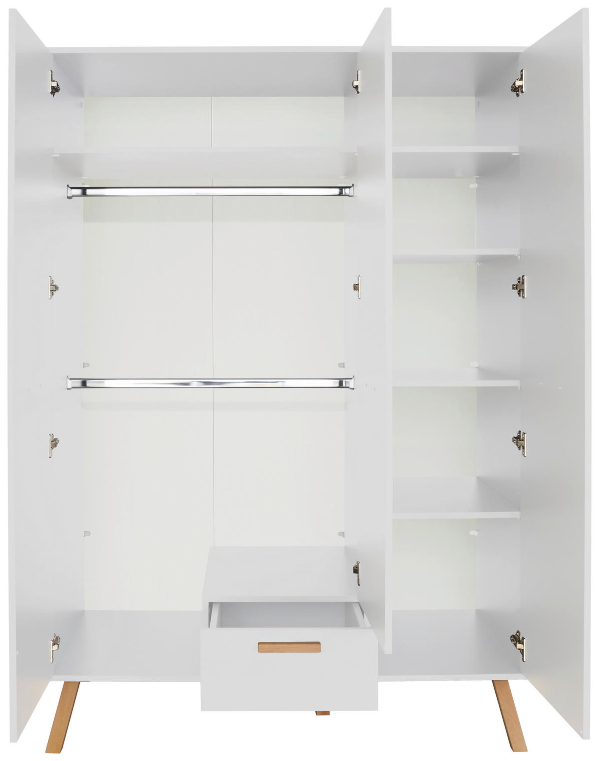 Kleiderschrank Mats weiß B/H/T: ca. 130x190x60 cm Mats - weiß (130,00/190,00/60,00cm) - Trendteam