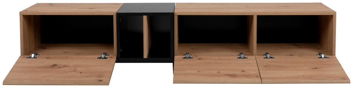 TV-Lowboard Nola B/H/T: ca. 195x48x37 cm Nola - Eiche/schwarz (195,00/48,00/37,00cm)