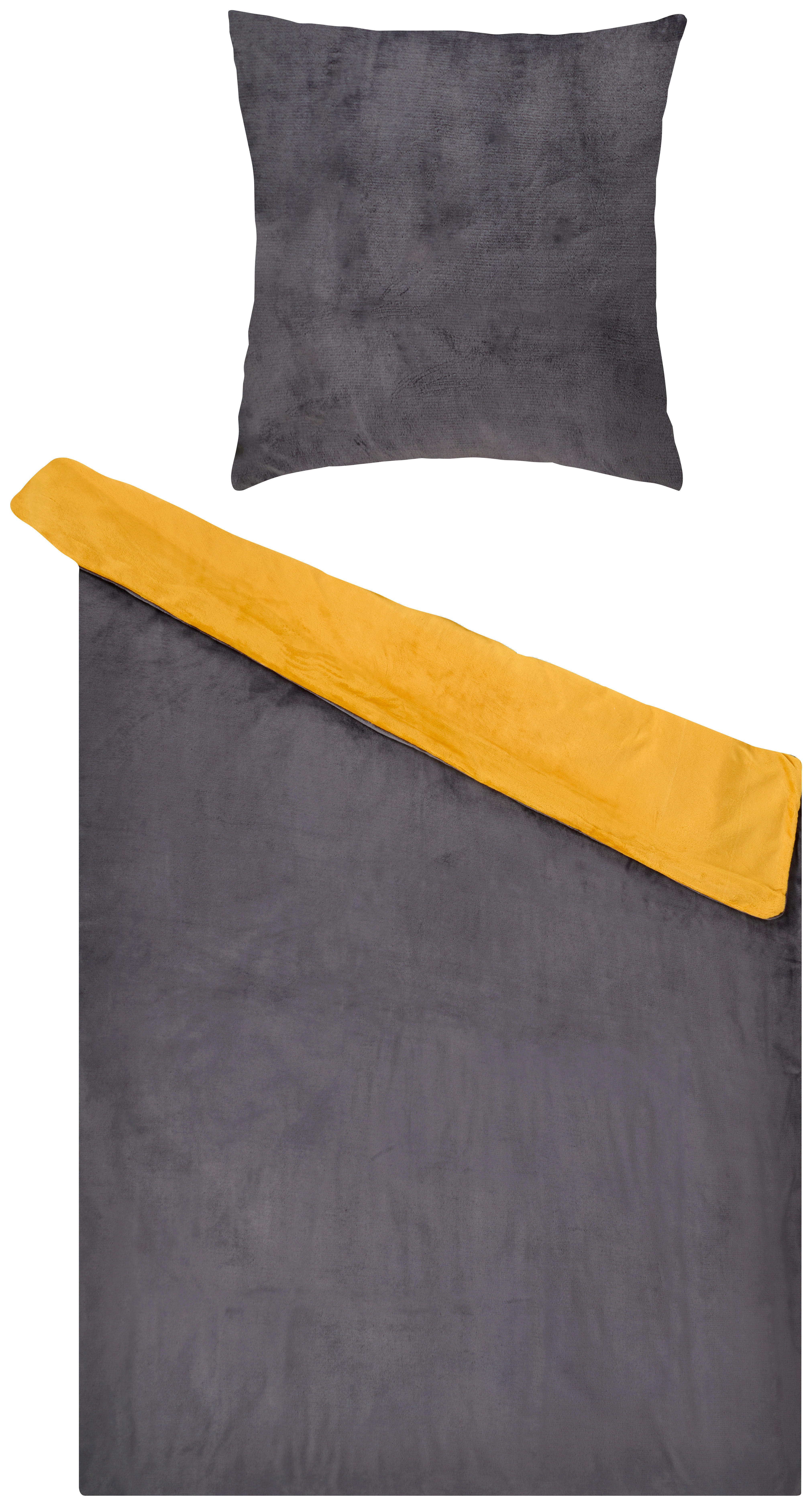 Microfaser Bettwäsche Cashmere touch Wendebettwäsche_Cashmere-Touch - anthrazit/curry (135,00/200,00cm)