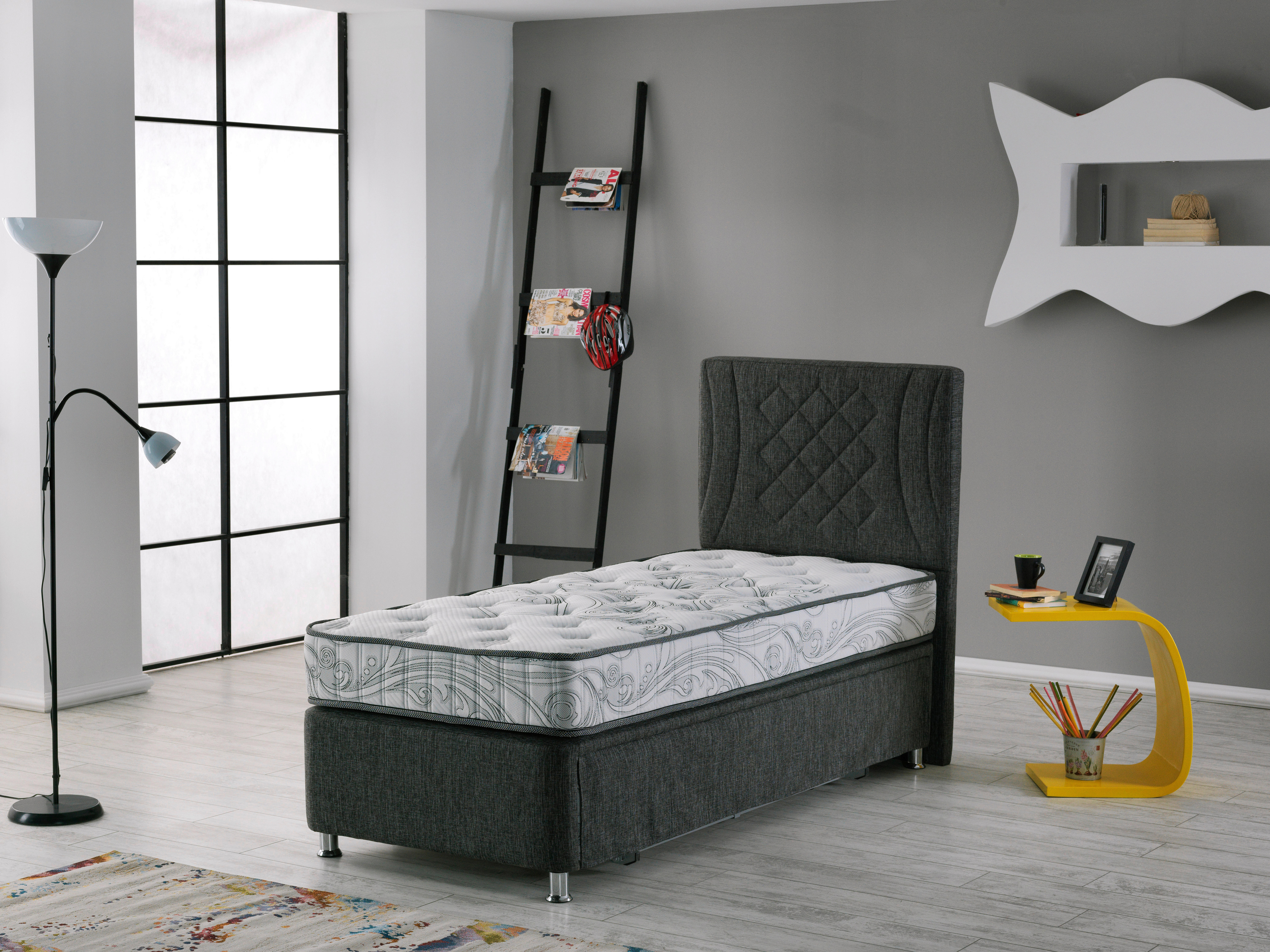 Polsterbett Comet grau Comet - grau (90,00/128,00/200,00cm)