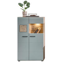 Vitrine Fun Plus 2 salbei Oak Eiche Viking Nachbildung B/H/T: ca. 80x139x37 cm Fun Plus 2 - Oak/salbei (80,00/139,00/37,00cm)