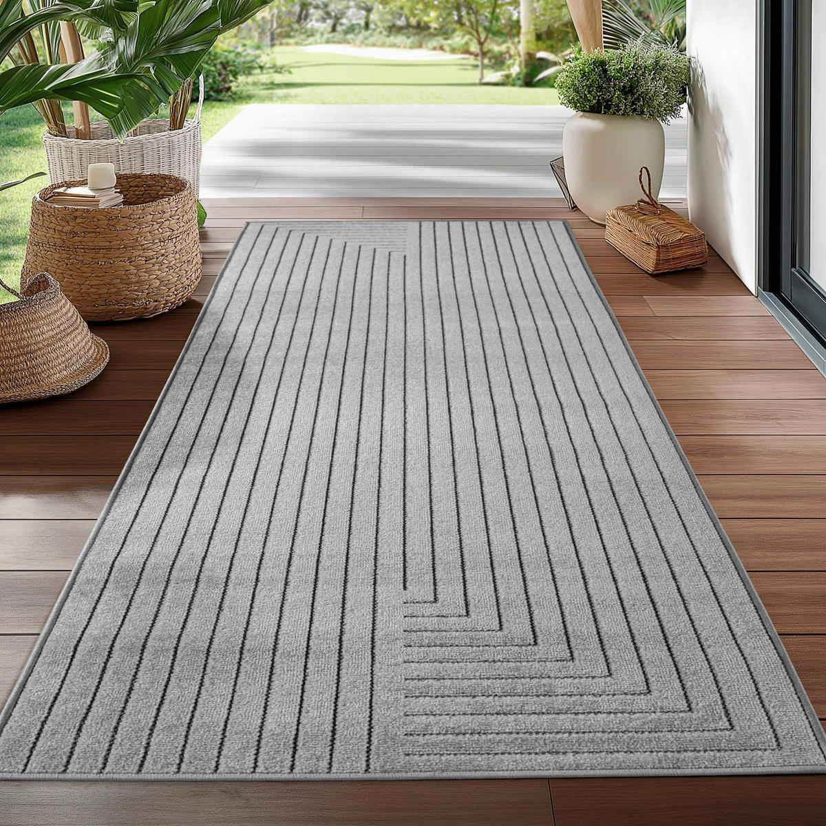 Ayyildiz In-/Outdoor-Teppich NOVA silber B/L: ca. 80x150 cm NOVA - silber (80,00/150,00cm) - Ayyildiz