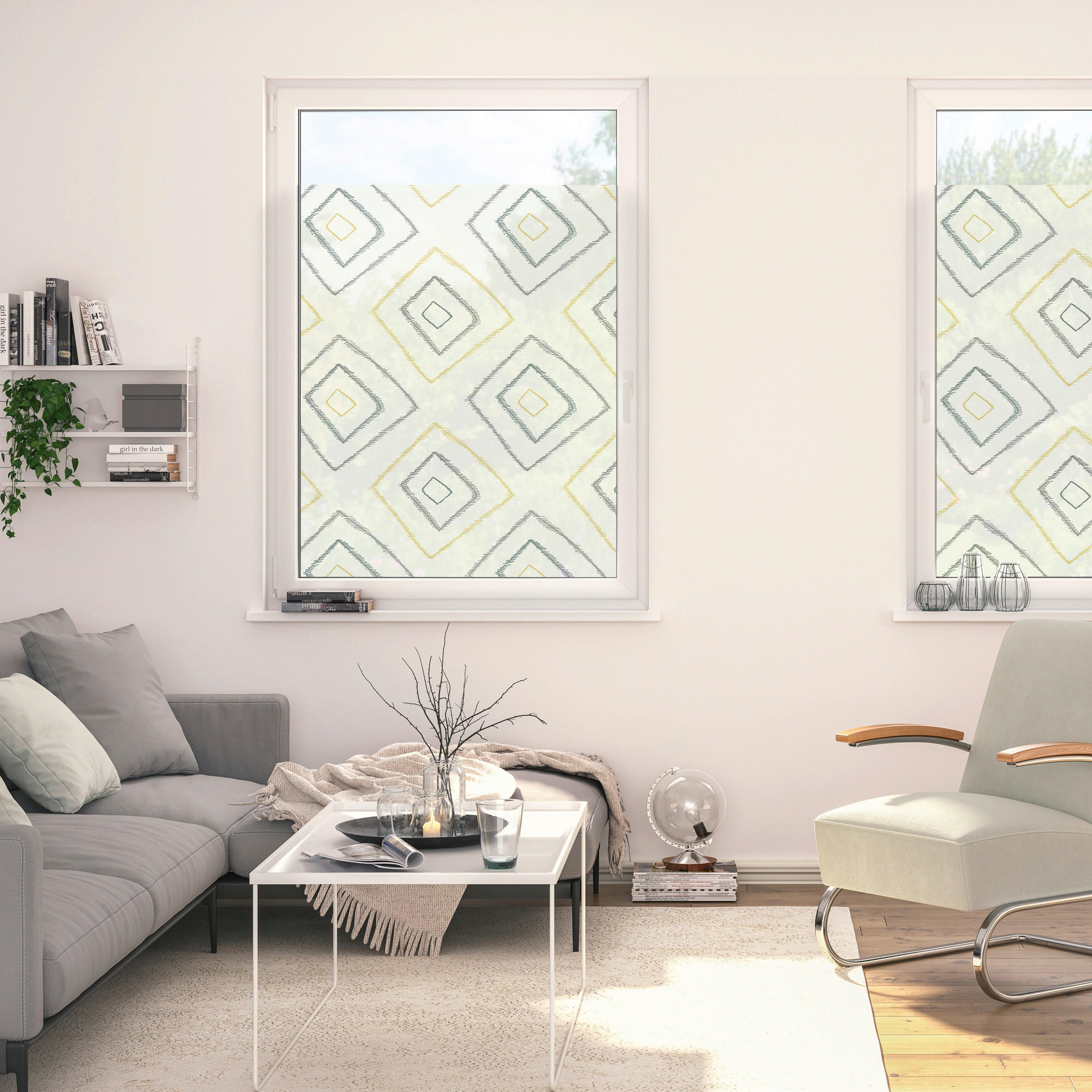 LICHTBLICK Fensterfolie Boho Drop Rectangle Grafik Boho Drop Rectangle beige B/L: ca. 50x100 cm Boho Drop Rectangle - beige (50,00/100,00cm) - LICHTBLICK