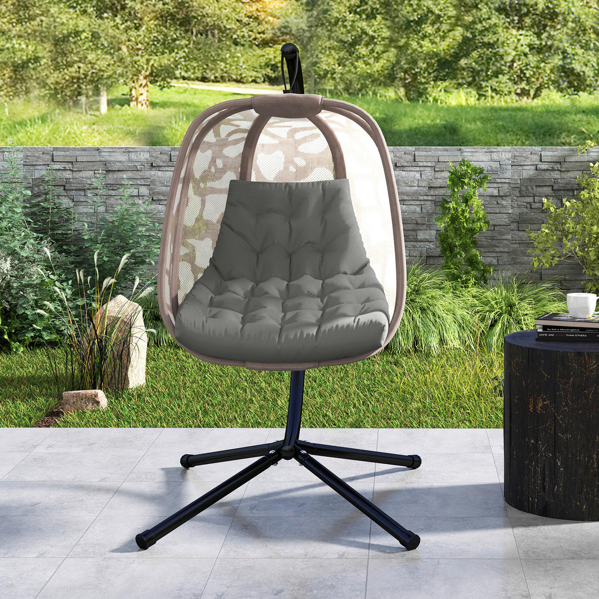 Outsunny Sitzkissen grau Schaumstoff B/H/L: ca. 100x8x120 cm Sitzkissen - grau (120,00/100,00/8,00cm) - Outsunny