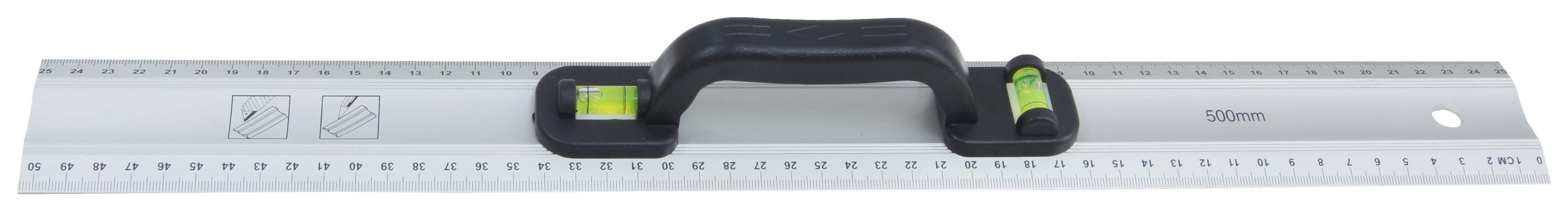 WERKZEYT Aluminiumlineal L: ca. 50 cm Aluminiumlineal 500mm - (50,00cm) - WERKZEYT
