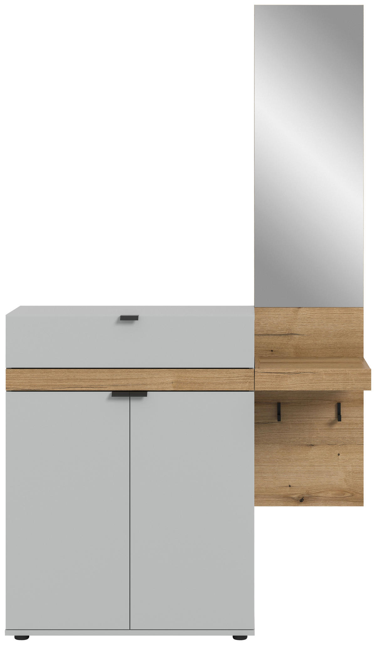Garderobe Naro weiß Evoke Oak Nachbildung B/H/T: ca. 110x194x37 cm Naro - weiß (110,00/194,00/37,00cm) - xonox.home