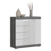 Kommode SCOUT Rauchsilber Nachbildung weiß Hochglanz B/H/T: ca. 80x85x37 cm SCOUT - weiß (80,00/85,00/37,00cm) - xonox.home