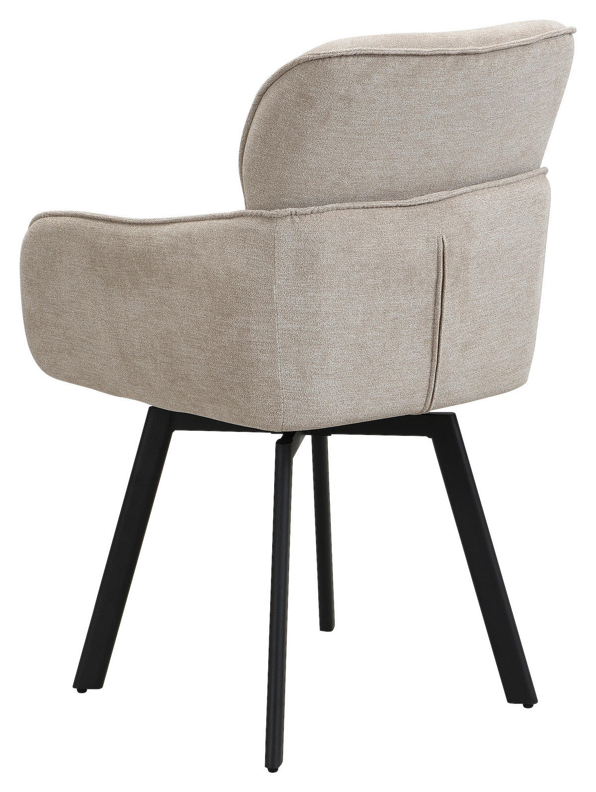 Stuhl RICO schwarz taupe Metall Stoff B/H/T: ca. 61x90x63 cm RICO - schwarz/taupe (61,00/90,00/63,00cm) - byLIVING