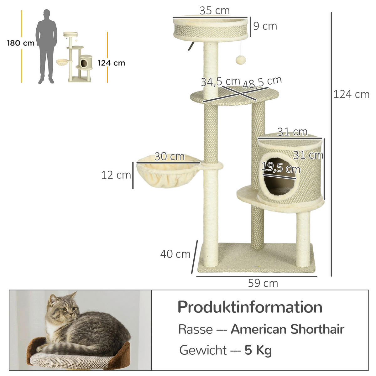PawHut Kratzbaum Kratzbaum - PawHut