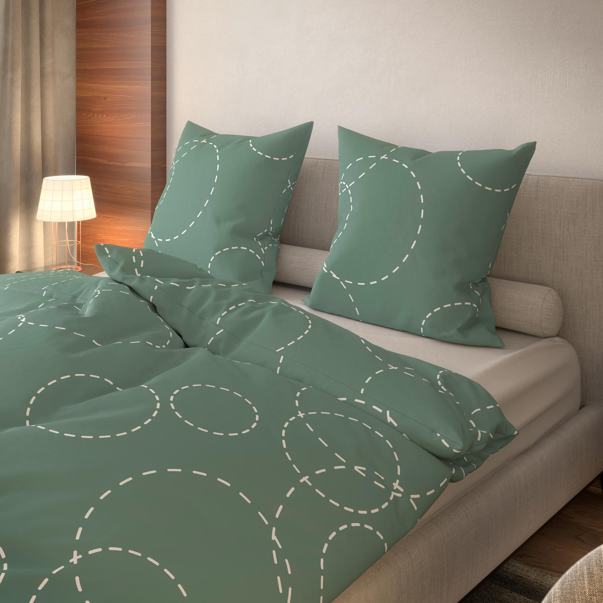 Microfaser Bettwäsche Bettwäsche_Microfaser Kreise mint - mint (135,00/200,00cm) - Sensation
