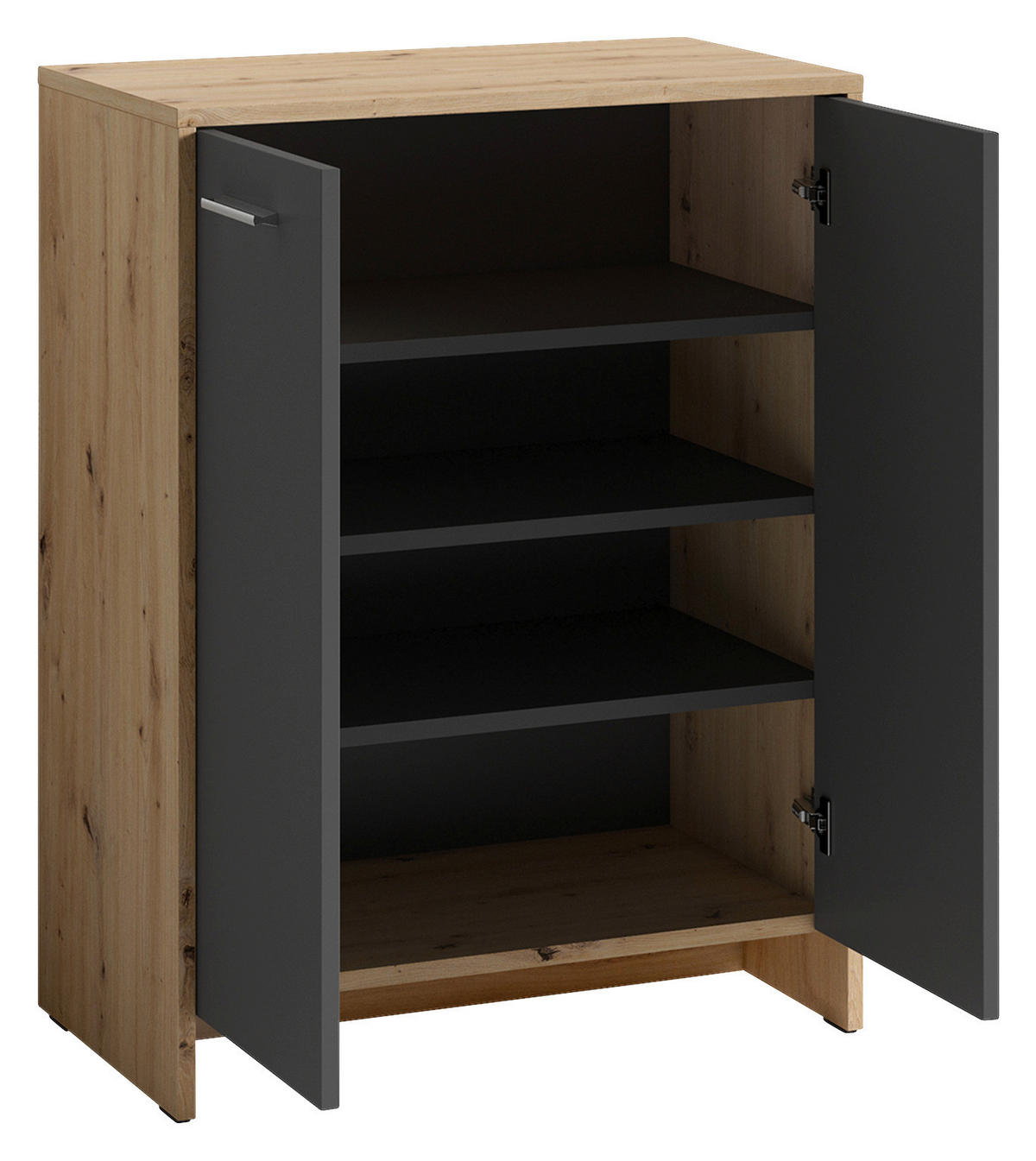 Schuhkommode BEN Eiche Nachbildung anthrazit B/H/T: ca. 63x83x35 cm BEN - Eiche/anthrazit (63,00/83,00/35,00cm) - byLIVING