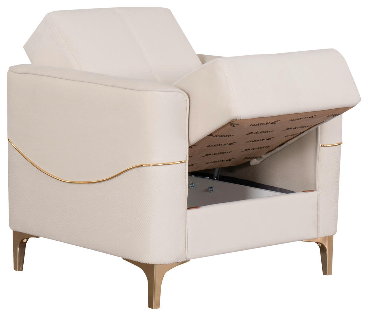 Sofa 3-2-1 Salda beige Microfaser Salda - gold/beige