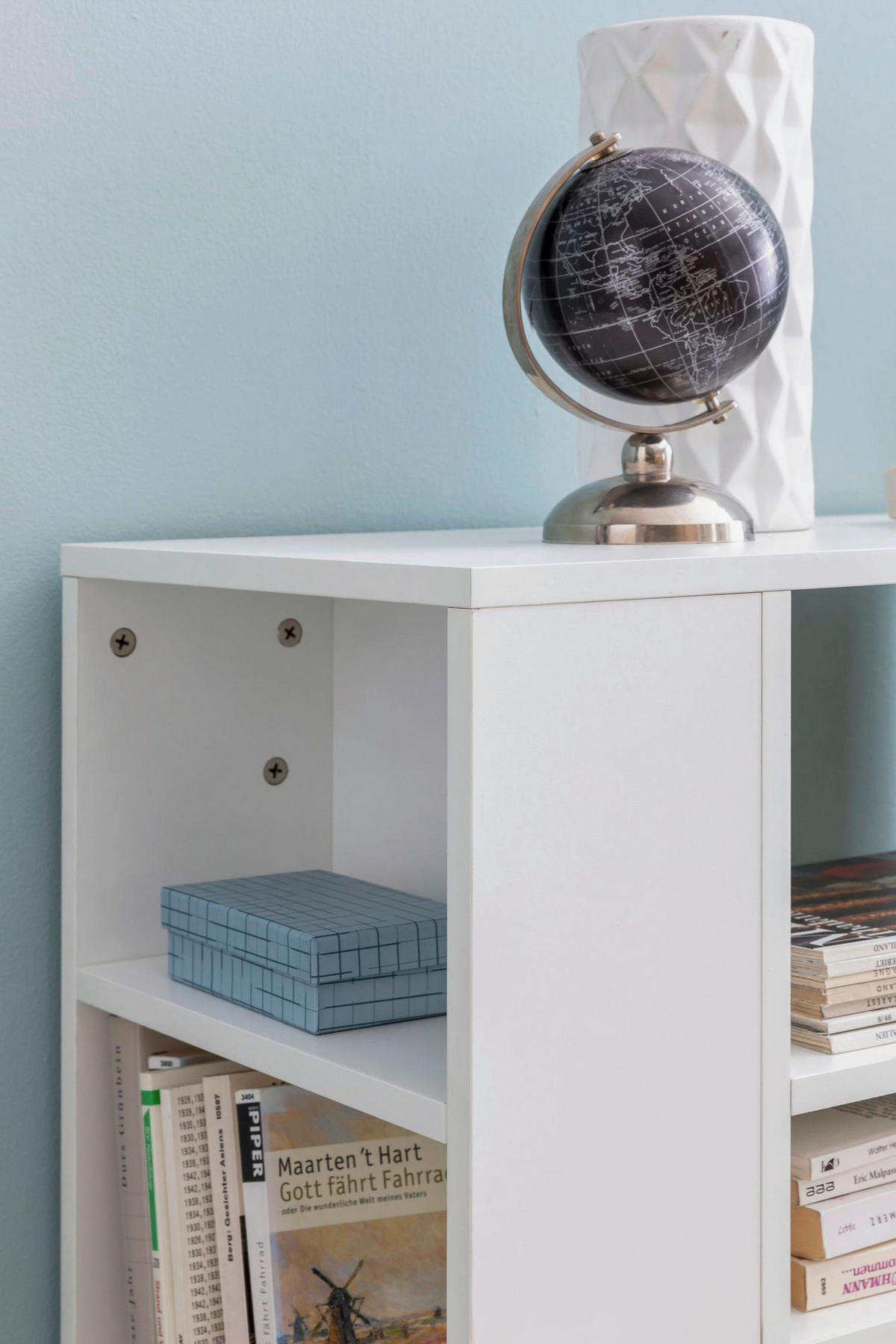 Regal weiß schwarz B/H/T: ca. 60x75x35 cm Regal - weiß/schwarz (60,00/75,00/35,00cm) - Wohnling