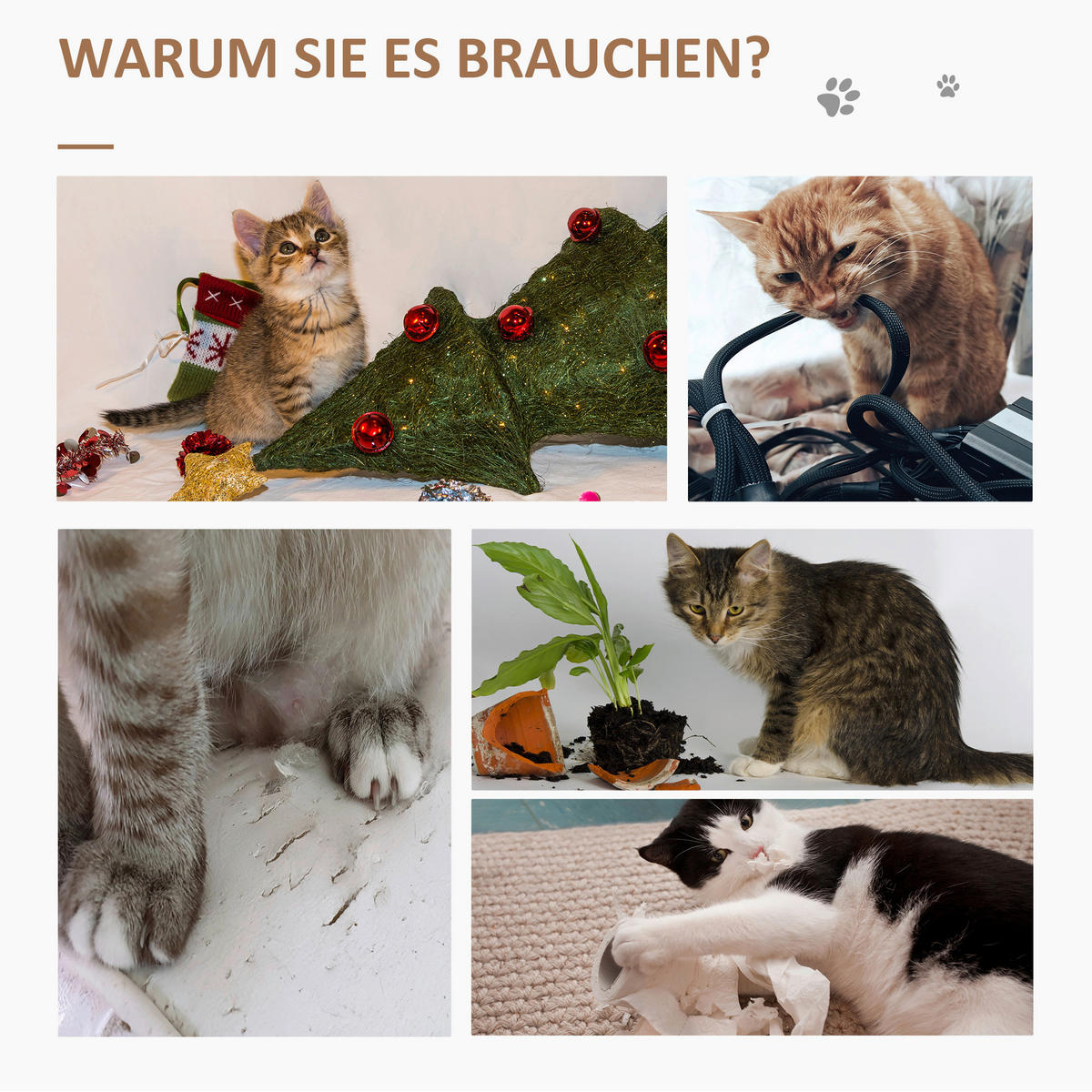 PawHut Kratzbaum Kratzbaum - (40,00/40,00/104,00cm) - PawHut
