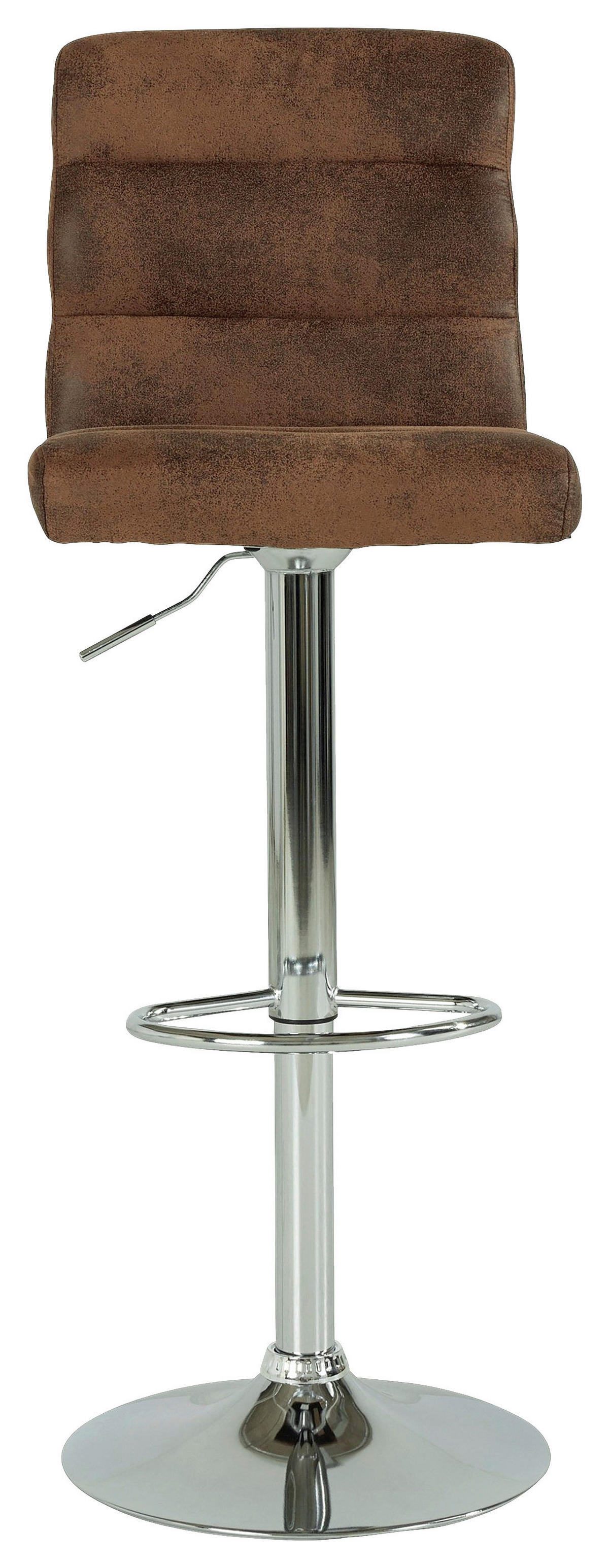 Barhocker PHIL  2er-Set braun Vintage Chrom Kunstleder Metall PHIL  2er-Set - braun/Chrom - byLIVING