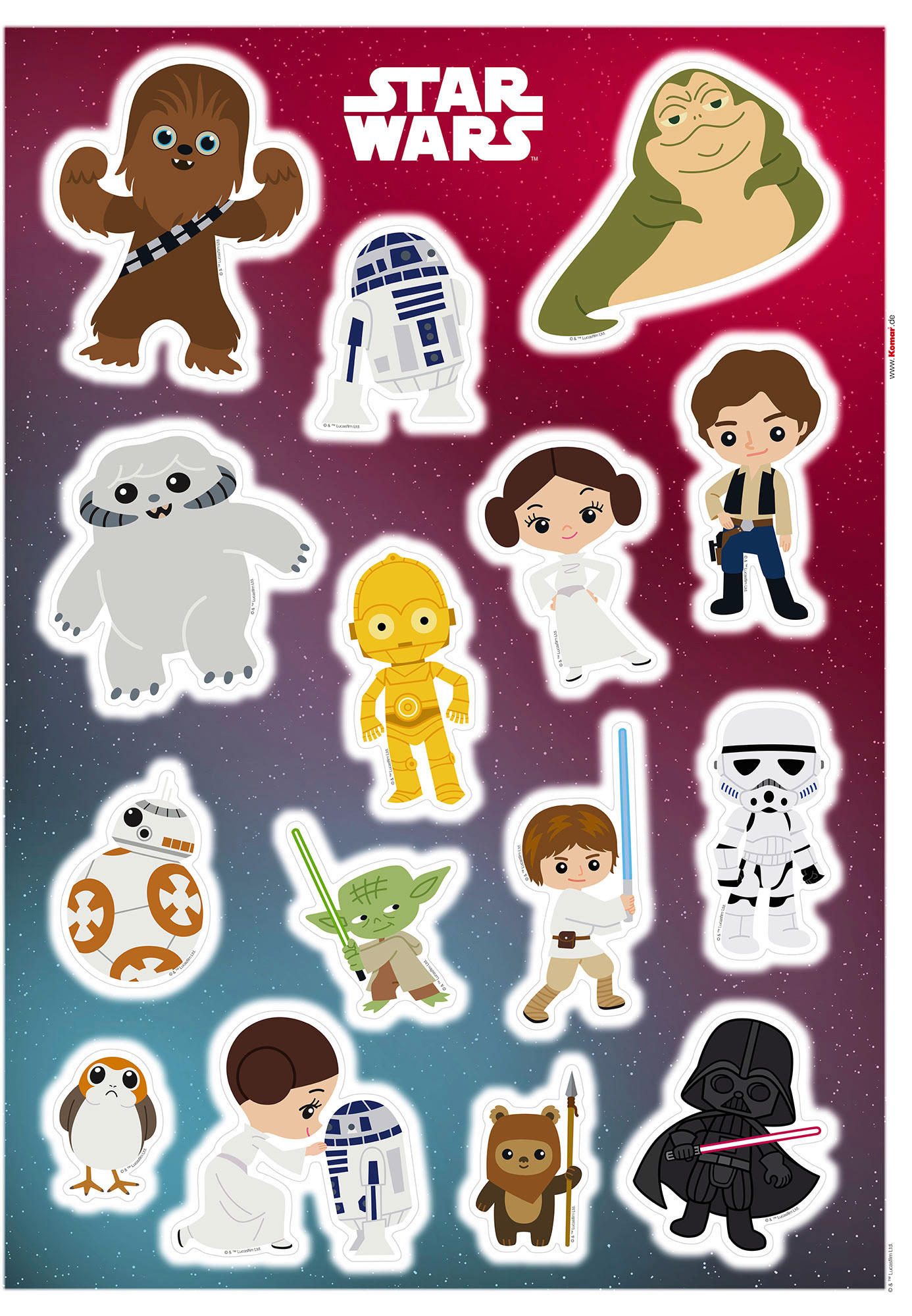 Komar Wandtattoo Star Wars Little Heroes Star Wars Star Wars Little Heroes B/L: ca. 50x70 cm