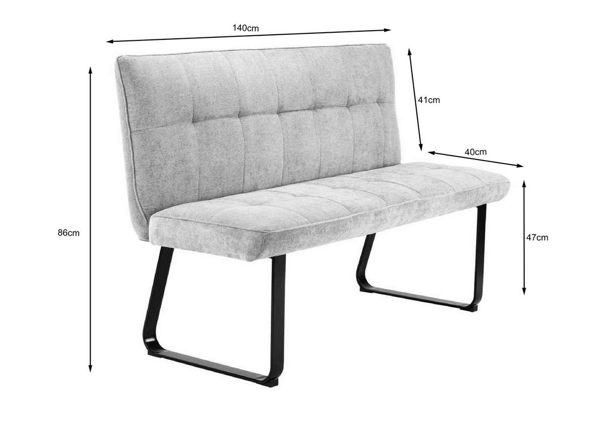 Bank TALEA dunkelgrau schwarz B/H/T: ca. 140x92x59 cm TALEA - schwarz/dunkelgrau (140,00/92,00/59,00cm) - byLIVING
