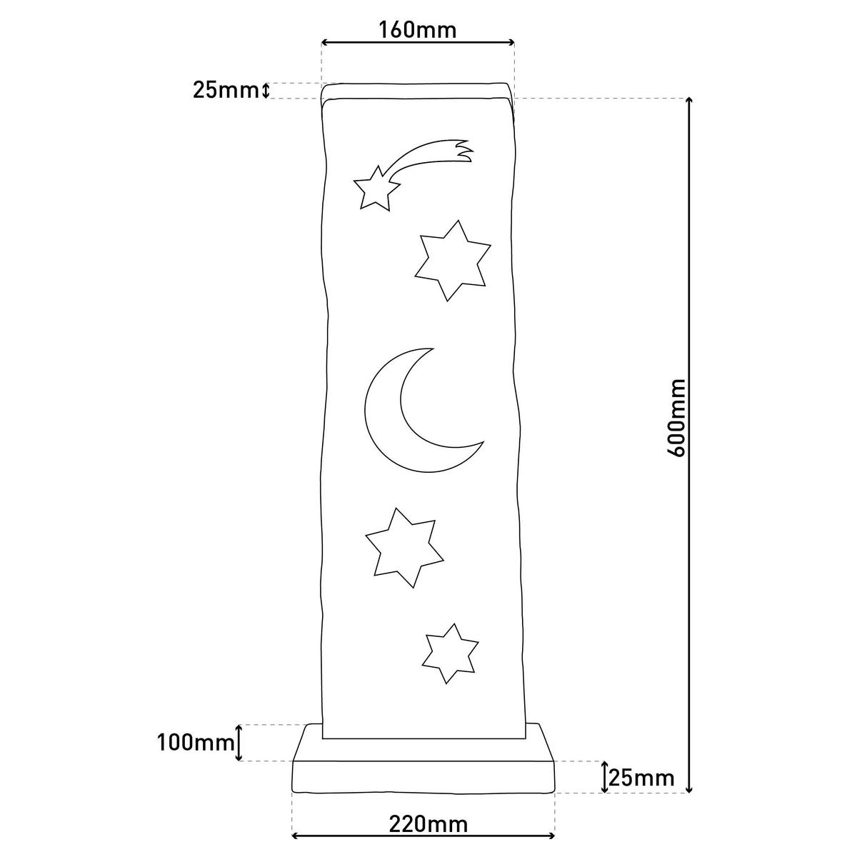 Näve Leuchten LED-Dekoleuchte LED-Holz-Dekoleuchte Mond/Sterne - natur (2,50/60,00/16,00cm) - Näve Leuchten