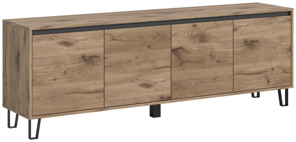 TV-Lowboard Balton Oak Eiche Viking Nachbildung B/H/T: ca. 184x67x40 cm Balton - Oak (184,00/67,00/40,00cm)