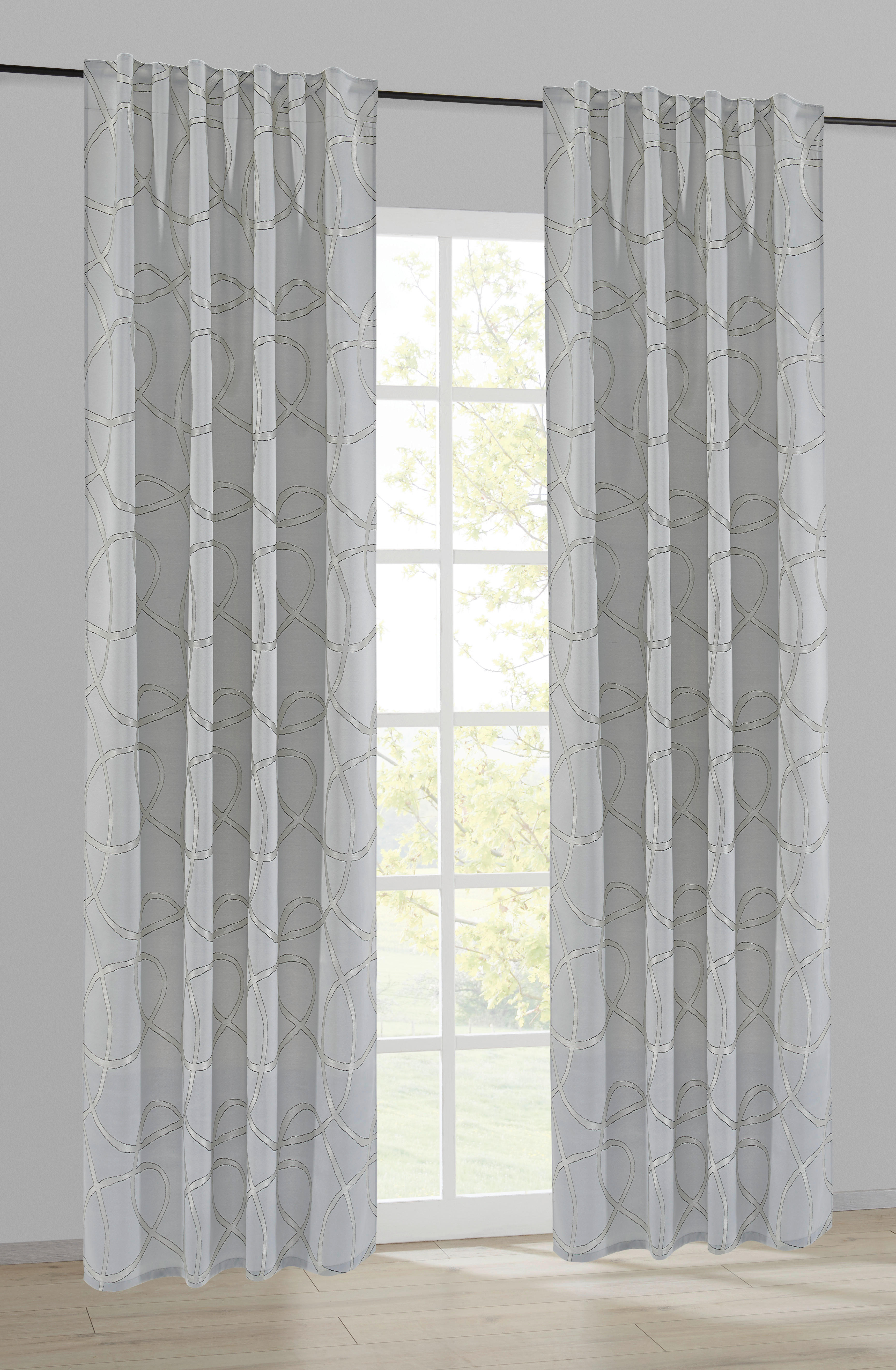 Kombivorhang Liane silber B/L: ca. 140x245 cm Liane - silber (140,00/245,00cm)
