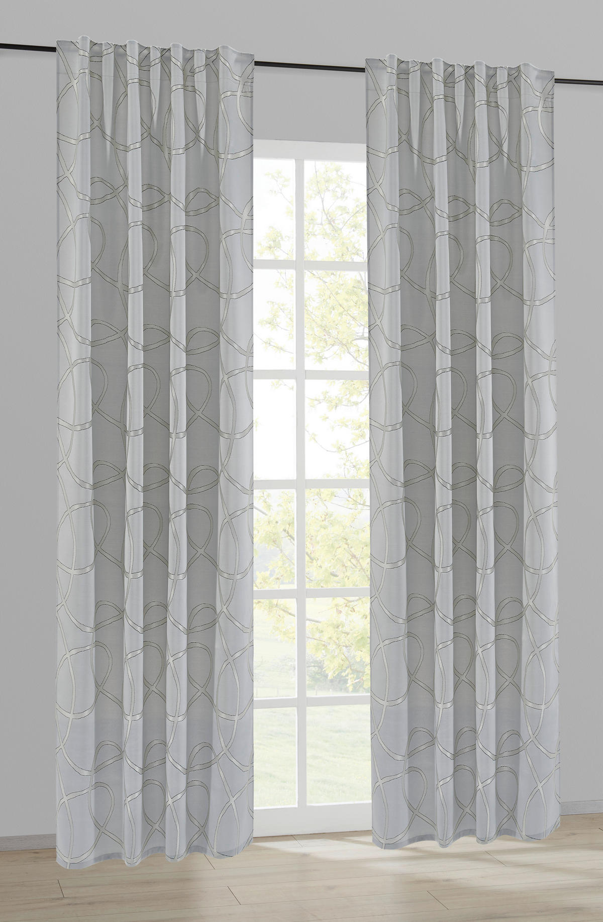 Kombivorhang Liane silber B/L: ca. 140x245 cm Liane - silber (140,00/245,00cm)