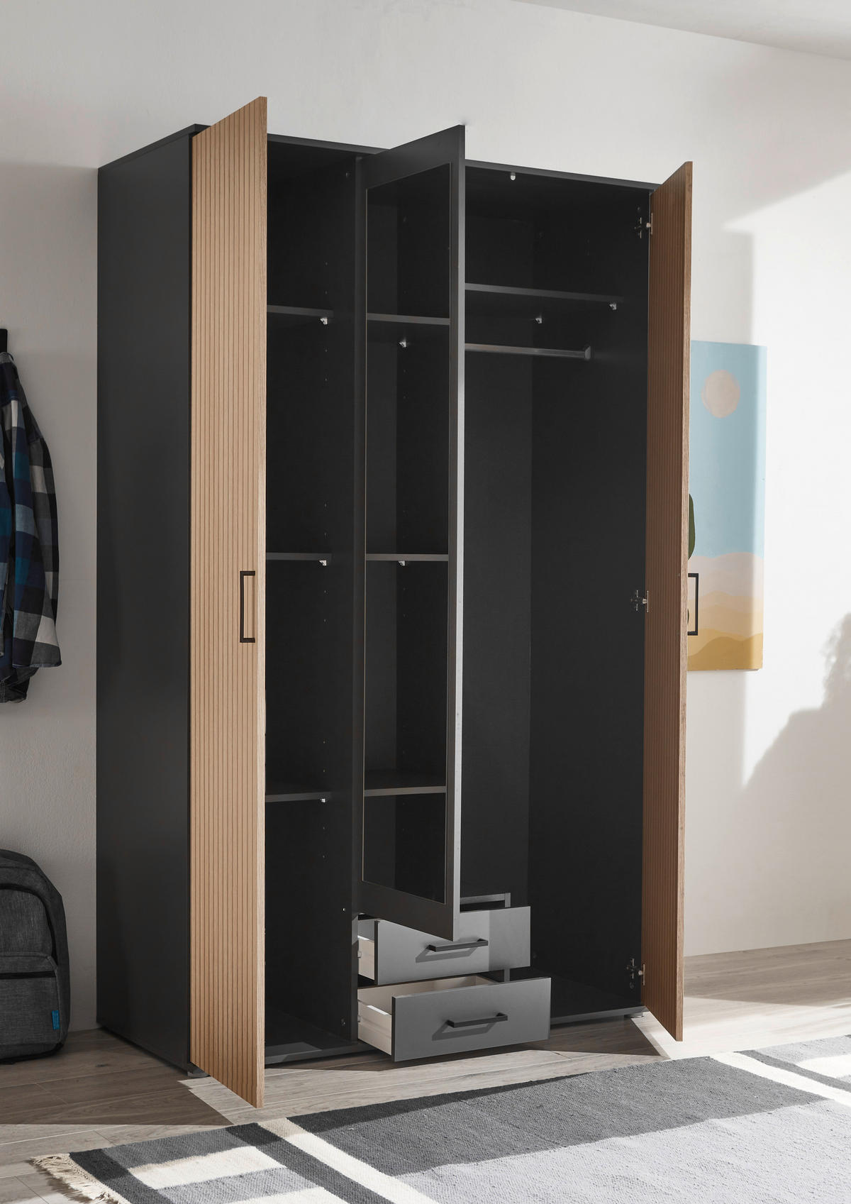 Kleiderschrank Laurie Eiche B/H/T: ca. 120x196x54 cm Laurie - Eiche (120,00/196,00/54,00cm)