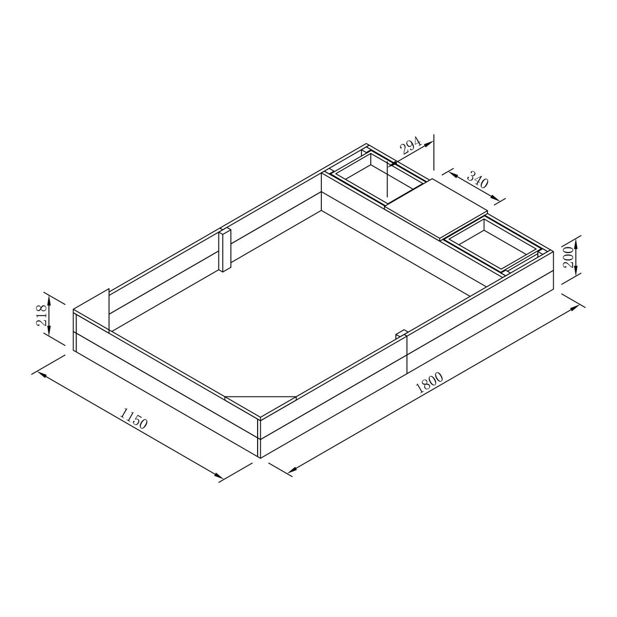 AXI Sandkasten Kelly anthrazit B/H/L: ca. 115x22x180 cm Kelly - braun/anthrazit (180,00/115,00/22,00cm) - AXI