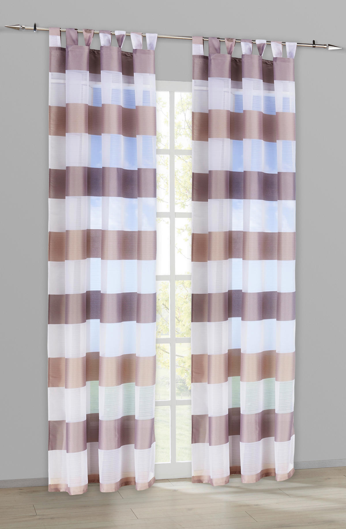 Kombivorhang Mia beige B/L: ca. 140x245 cm Mia - beige/taupe (140,00/245,00cm) - POCOline