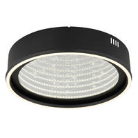 GLOBO Deckenleuchte Opal schwarz klar Kunststoff Aluminium Glas H/D: ca. 8,5x40 cm 1 Brennstellen Mirrora - klar/schwarz (40,00/8,50cm) - GLOBO