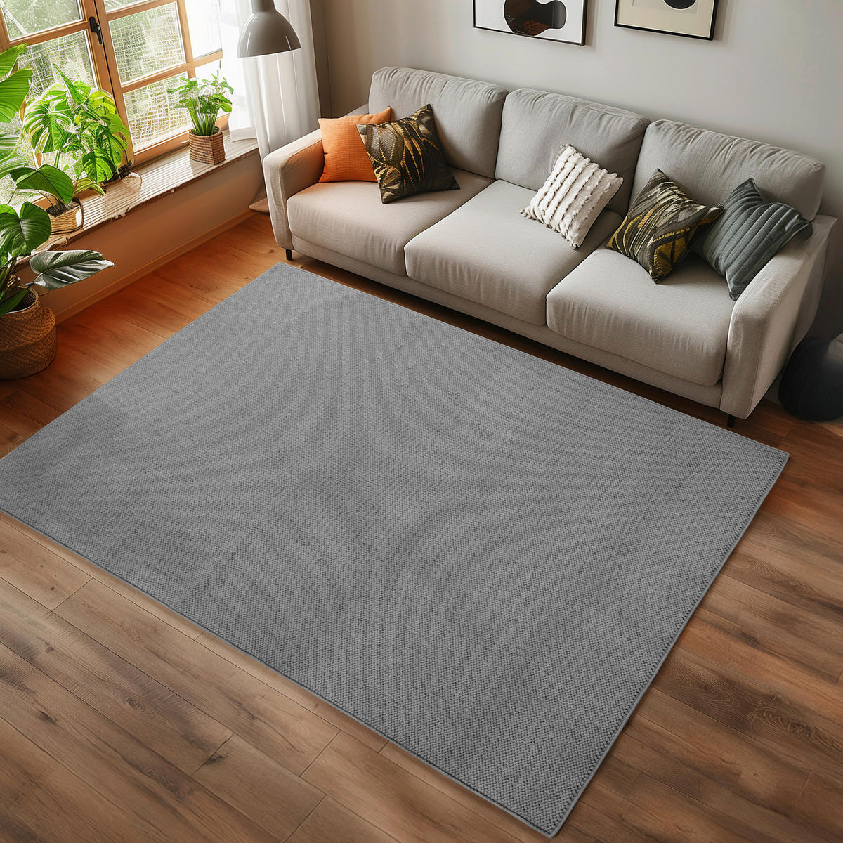 Ayyildiz Kurzflorteppich HELIX silber B/H/L: ca. 280x0,7x370 cm HELIX - silber (370,00/280,00/0,70cm) - Ayyildiz