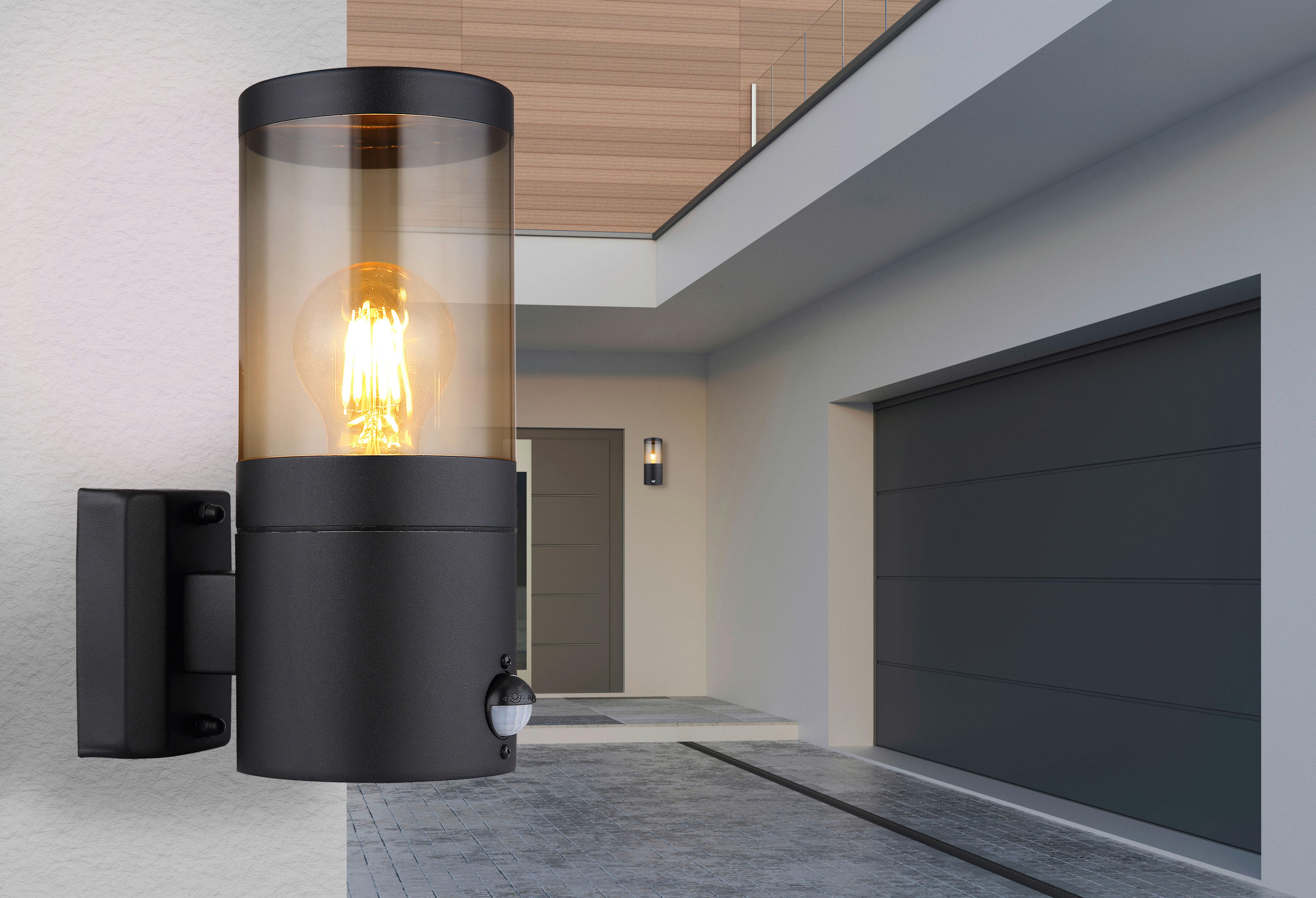 Außenleuchte schwarz B/H: ca. 10,2x24,5 cm XELOO - schwarz (10,20/24,50cm) - GLOBO