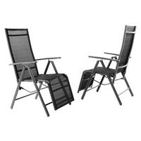 VCM Klappstuhl-Set schwarz Textilene B/H/T: ca. 55x112x60 cm Klappstuhlset - schwarz (55,00/112,00/60,00cm) - VCM