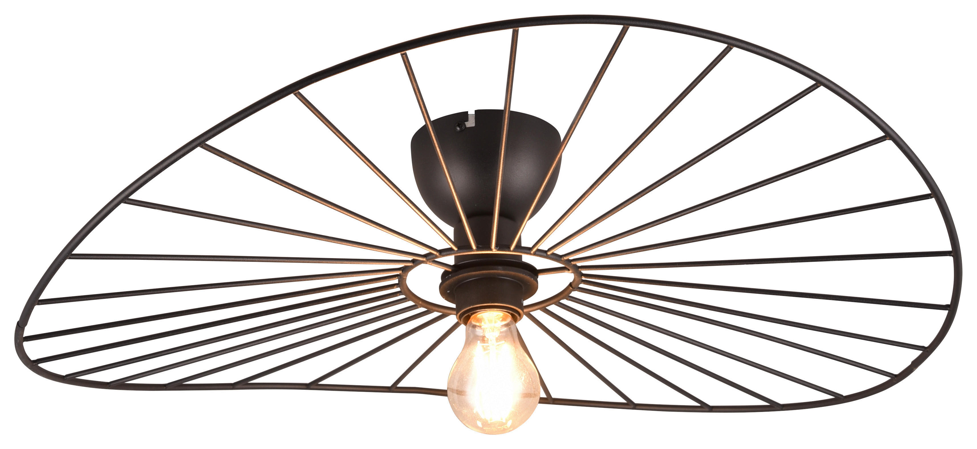 Reality Deckenleuchte CHAPEAU R61451032 schwarz Metall H/D: ca. 15x60 cm E27 1 Brennstellen Chapeau - schwarz (60,00/15,00cm) - Reality