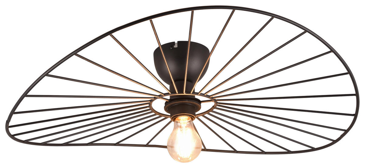 Reality Deckenleuchte CHAPEAU R61451032 schwarz Metall H/D: ca. 15x60 cm E27 1 Brennstellen Chapeau - schwarz (60,00/15,00cm) - Reality