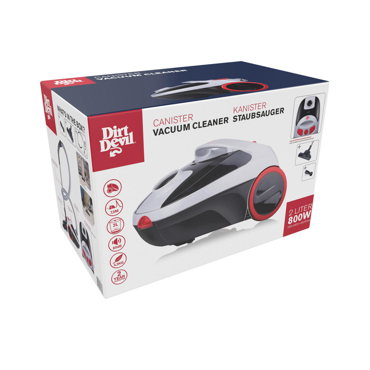 Dirt Devil Staubsauger DD2001 rot schwarz grau B/H/L: ca. 25,2x20,6x32,2 cm Staubsauger_mit_Beutel_DD2001 - rot/schwarz (32,20/25,20/20,60cm) - Dirt Devil