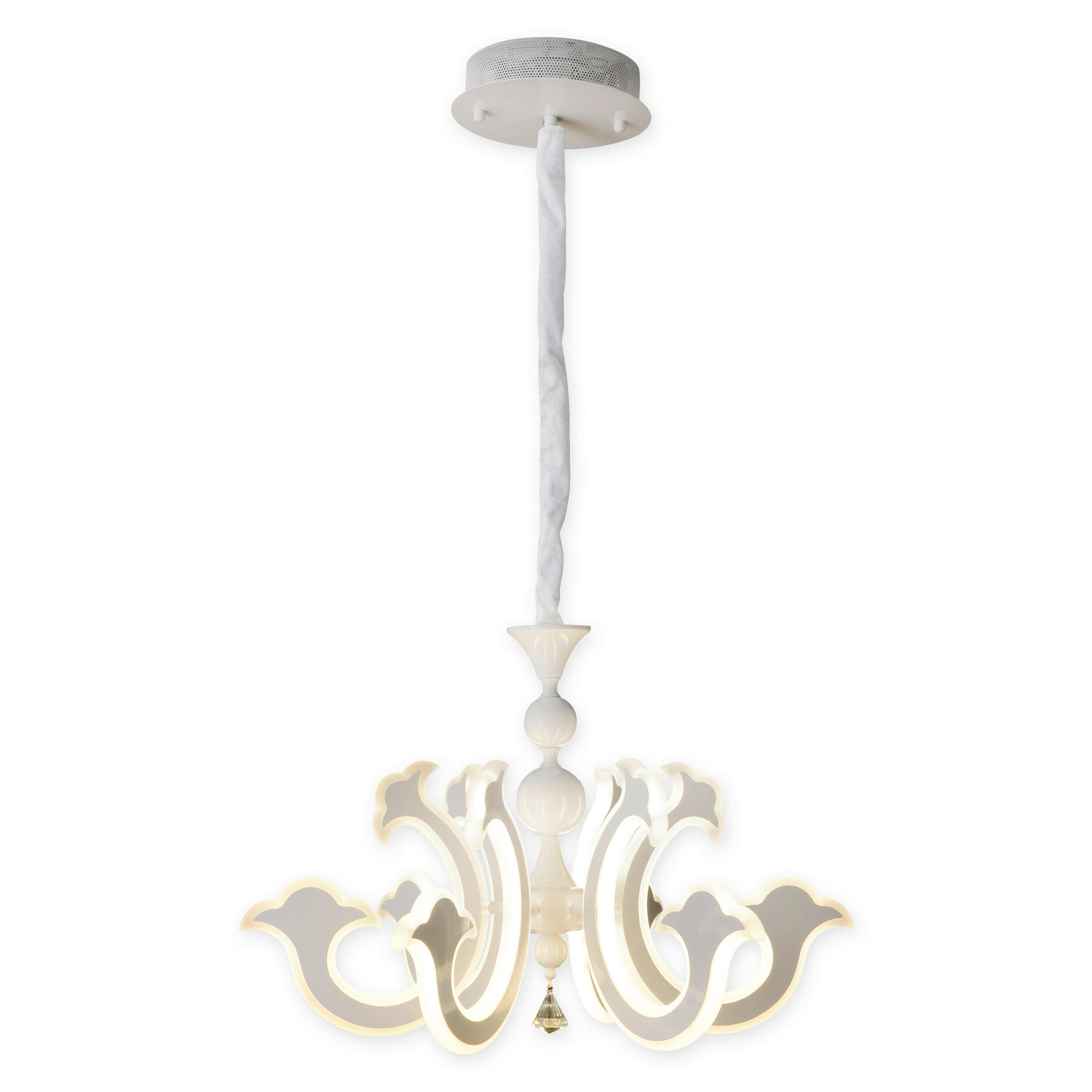 Näve Leuchten LED-Pendelleuchte weiß Kunststoff Metall B/H/T/D: ca. 66x120x66x66 cm LUDWIG - weiß (66,00/120,00/66,00cm) - Näve Leuchten
