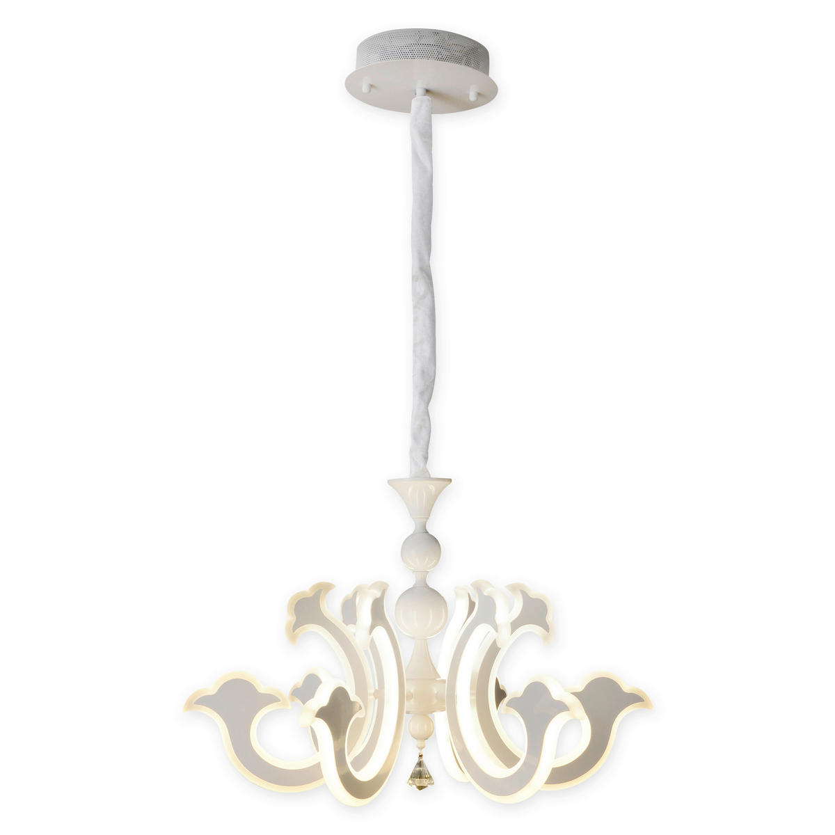 Näve Leuchten LED-Pendelleuchte weiß Kunststoff Metall B/H/T/D: ca. 66x120x66x66 cm LUDWIG - weiß (66,00/120,00/66,00cm) - Näve Leuchten