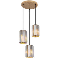 GLOBO Pendelleuchte RUN 30229346 Rauch braun schwarz Metall Glas H/D: ca. 120x35 cm E27 3 Brennstellen RUN - braun/schwarz (35,00/120,00cm) - GLOBO