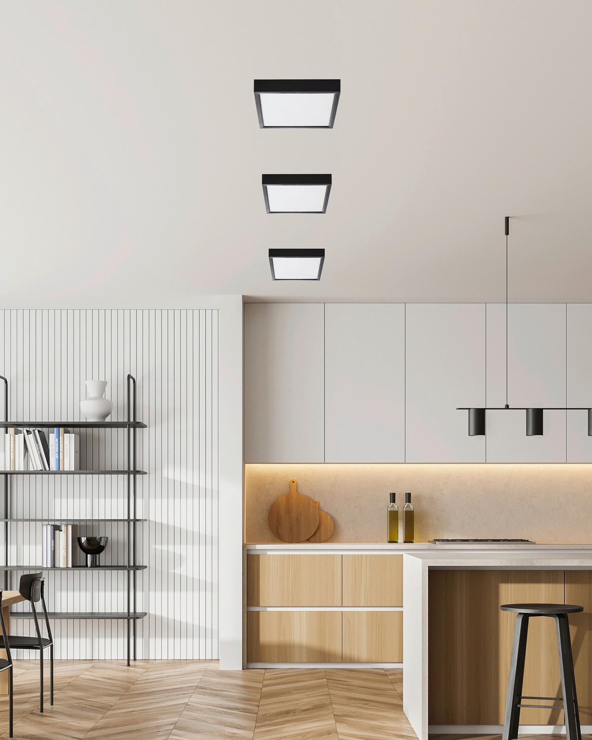 Nowa LED-Deckenleuchte 61041708 schwarz Kunststoff B/H/T: ca. 17x3,6x17 cm 1 Brennstellen PUCCY - schwarz (17,00/3,60/17,00cm) - Nowa