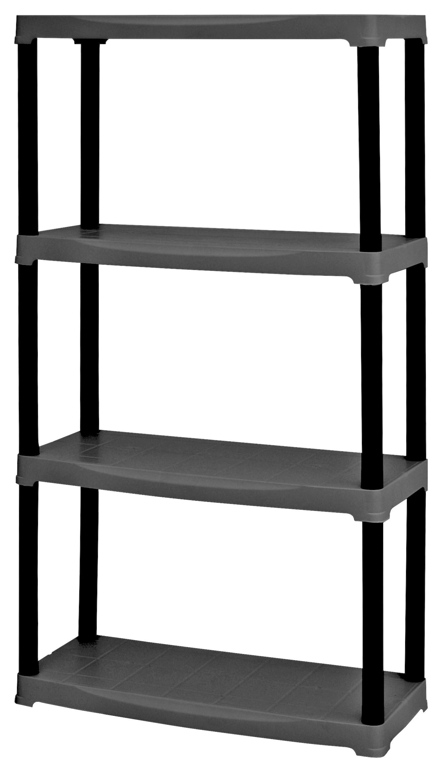 ArtPlast Kunststoffregal schwarz Kunststoff B/H/T: ca. 70x133x30 cm Kunststoffregal T70/4 - schwarz (70,00/133,00/30,00cm) - ArtPlast