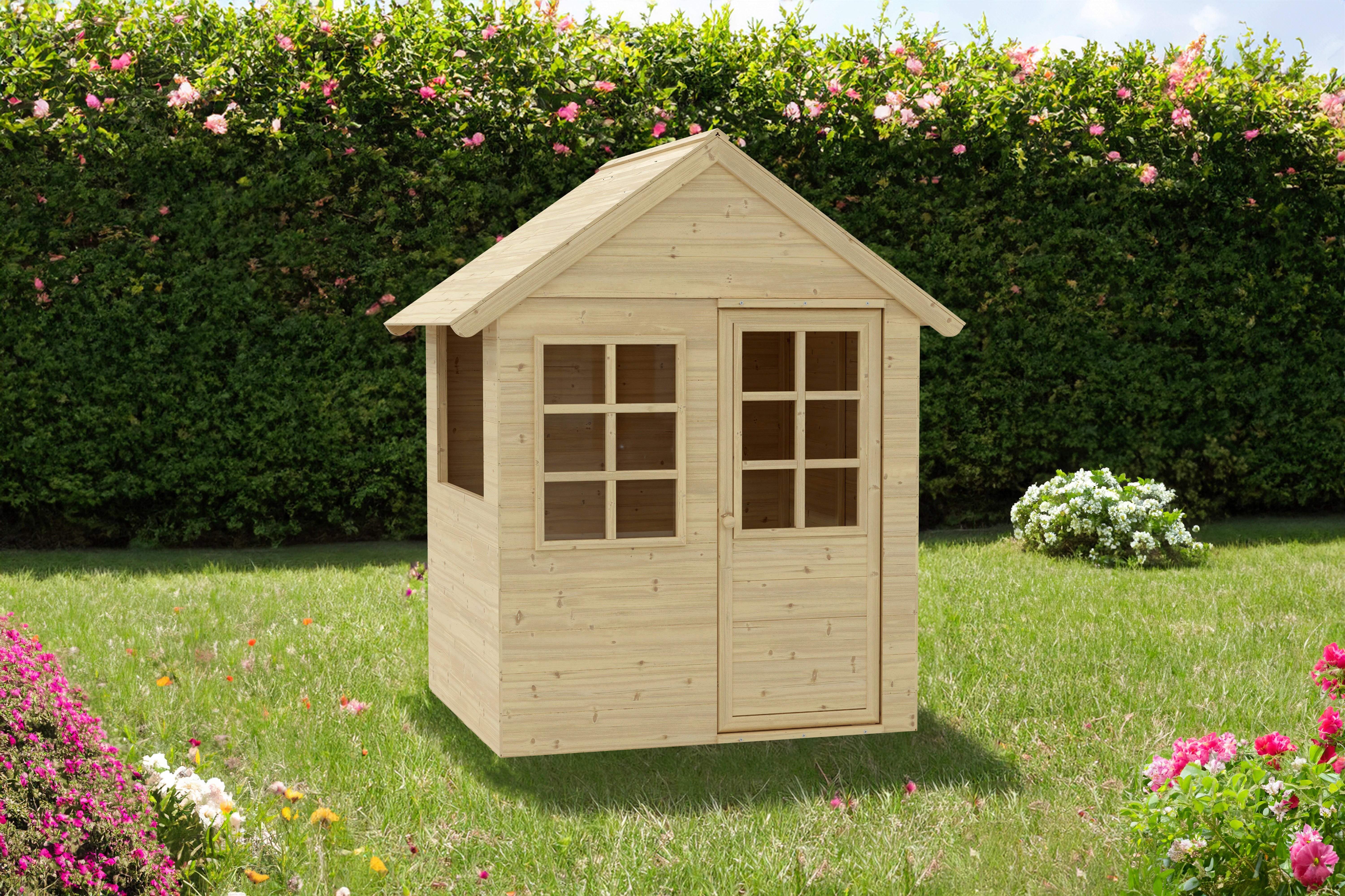 Zwerkules Spielhaus Holla natur B/H/L: ca. 121x140x97,5 cm Holla - natur (97,50/121,00/140,00cm) - Zwerkules