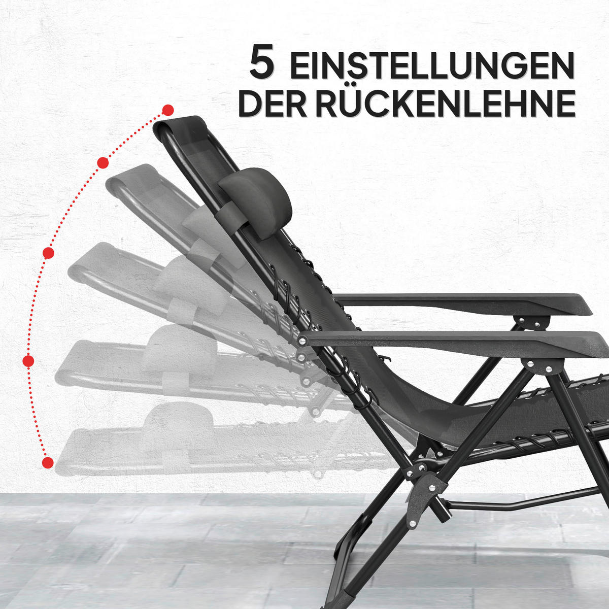 Outsunny Gartenliege 2er Set schwarz Netzstoff B/H/L: ca. 65x110x90 cm Gartenliege 2er Set - schwarz (90,00/65,00/110,00cm) - Outsunny